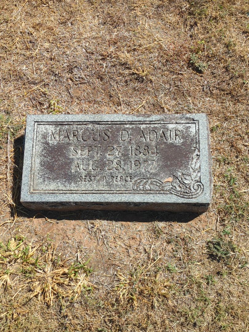 Marcus D. Adair's grave. Photo 1