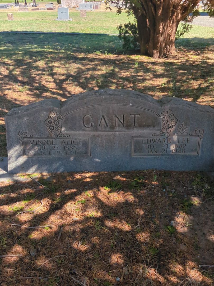 Minnie Alice Gant's grave. Photo 1